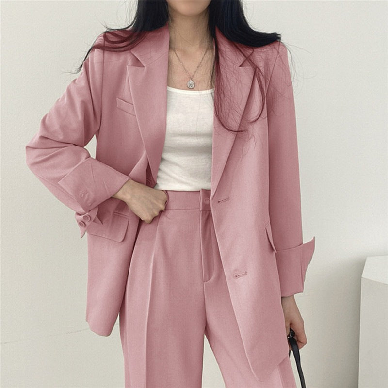 Womens Solid-color Loose-fitting Korean-style Versatile Blazer – Premium 0 | RICALOUX