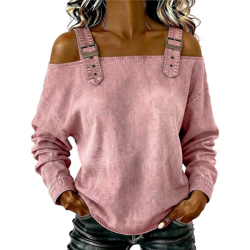 Halter-neck Off-shoulder Long-sleeve Top by Ricaloux