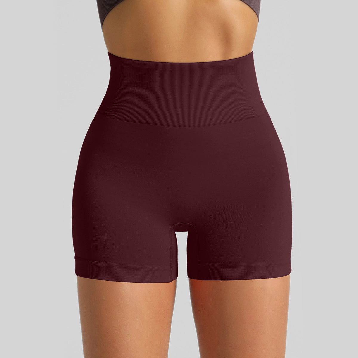 Women's Seamless Knit Yoga Shorts, High Waist Lifting Scrunch Butt Tight Workout Running Sports Shorts – Premium 4 | RICALOUX