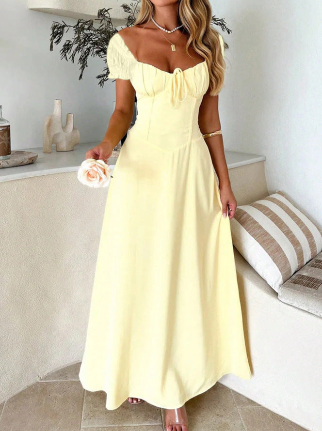 Womens Solid Color Fashionable Bandage Style Loose Dress by Ricaloux