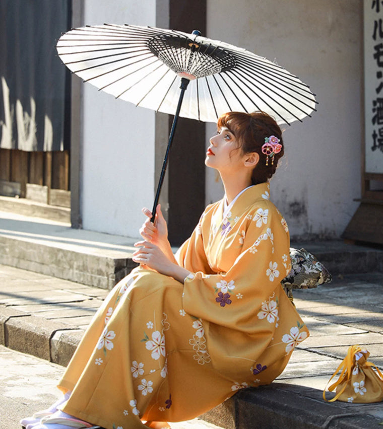 Elegant Young Ladys Japanese-style Kimono Formal Wear Womens Modernized Kimono And Yukata by Ricaloux
