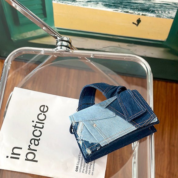 Denim Stitching Crossbody Bag Girls - RICALOUX