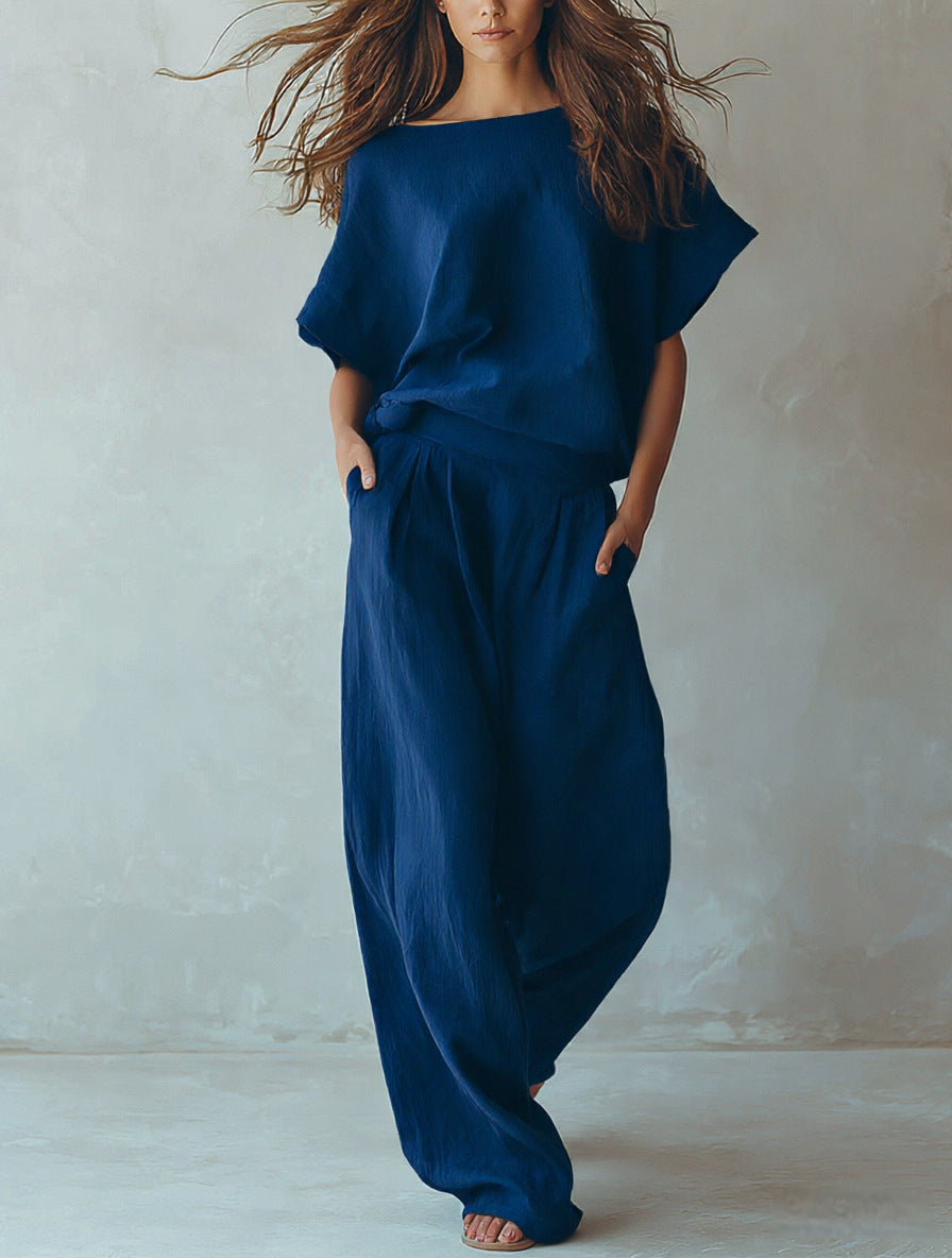 Loose-fit Figure-flattering Linen Two-piece Set by Ricaloux