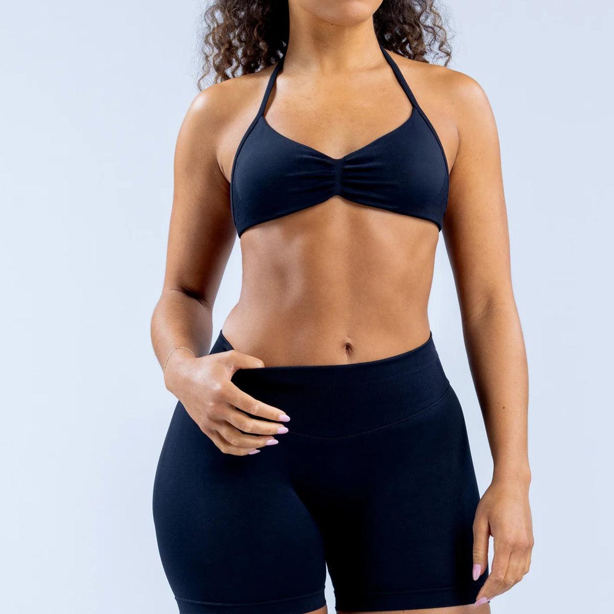 Seamless Tight-fitting Yoga Set With A Strap Bra For Outerwear by Ricaloux