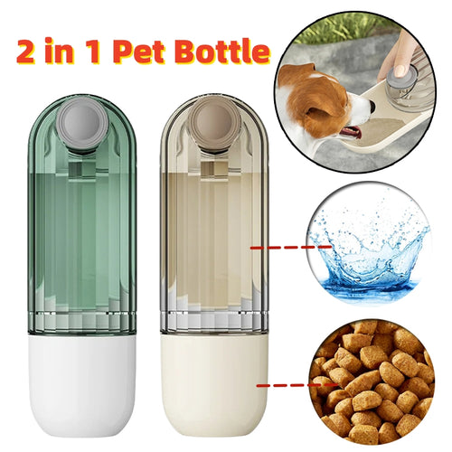 2 In 1 Pet Water Cup Segment Design Green Dog Walking Portable Drinking Cup Dog Feeding Supplies Pet Supplies Dog Walking Water Feeder Pets Products by Ricaloux