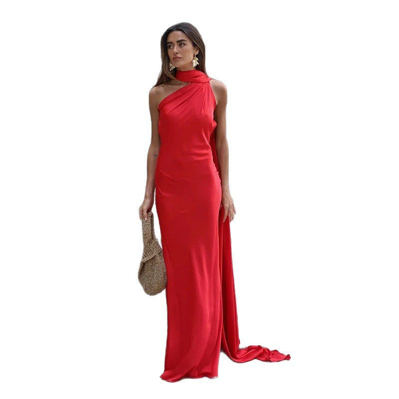 Evening Gown Banquet Wedding Long Dress High-end Minimalist Style by Ricaloux