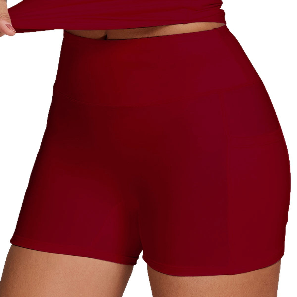 Womens Quick-Drying Yoga Outfit With Pockets Outdoor Running And Fitness Shorts by Ricaloux