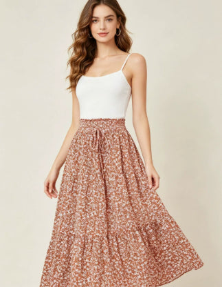 High-waisted A-line Skirt Bohemian-style Printed Flared Skirt – Premium 0 | RICALOUX