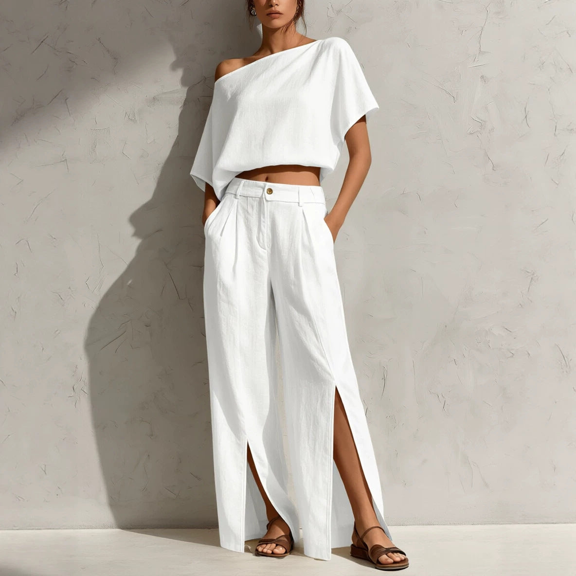 Womens Off-shoulder Top And Pants Set – Premium 0 | RICALOUX