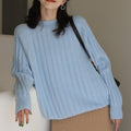 Womens Round-neck Loose-fit Knitted Bottoming Sweater by Ricaloux