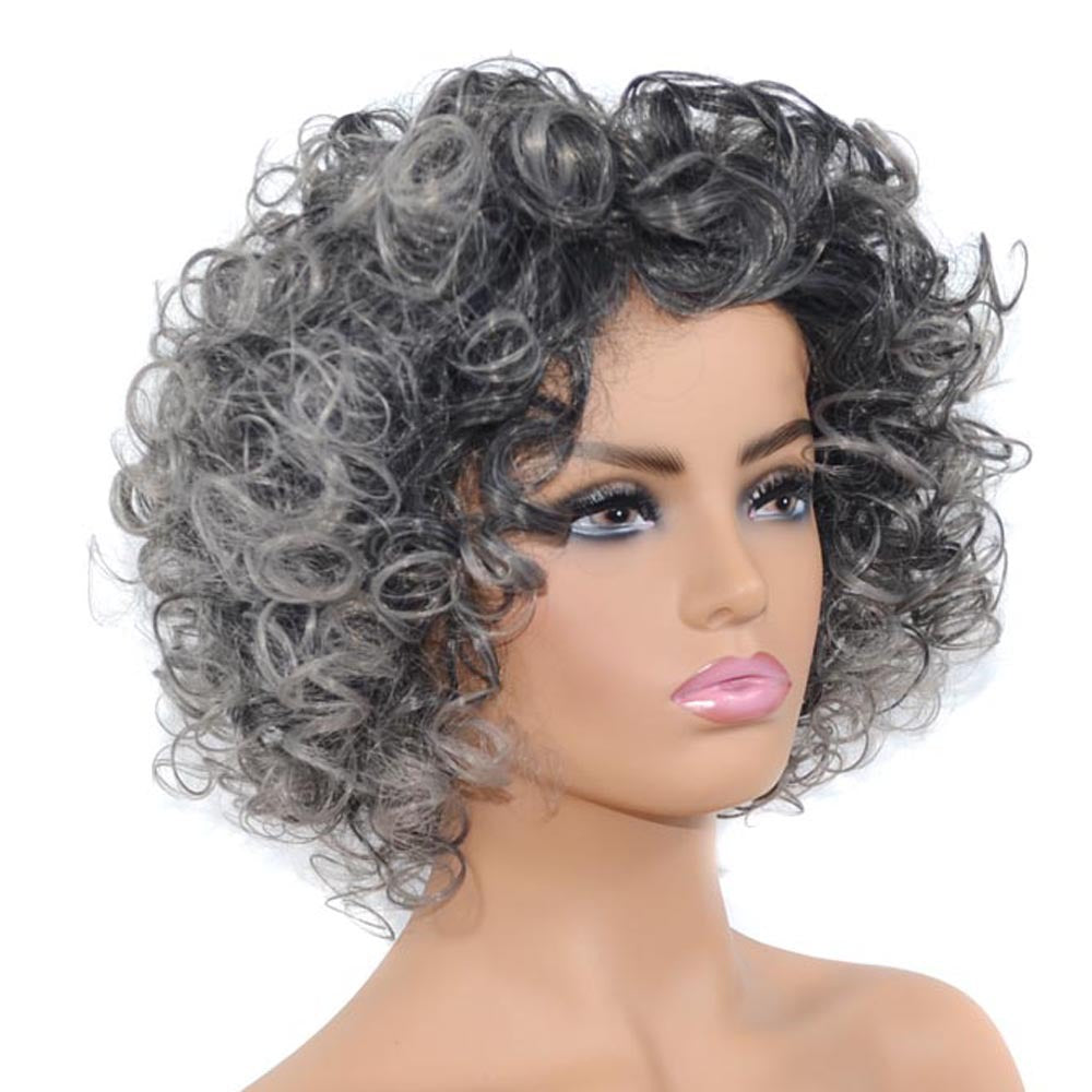 Black Granny Grey Hair Wig – Premium 0 | RICALOUX