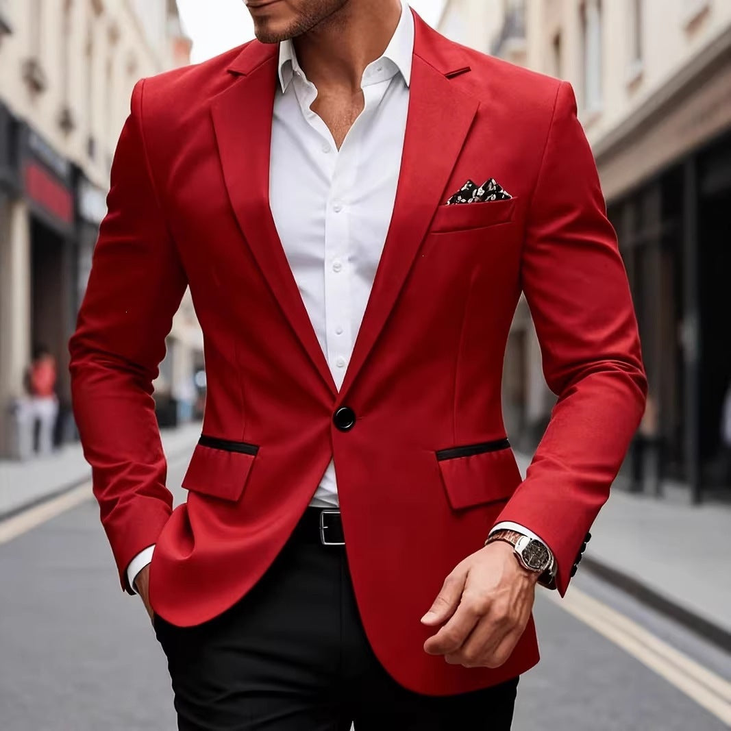 European-size Youth Business-Casual Color-Block Suit – Premium 0 | RICALOUX