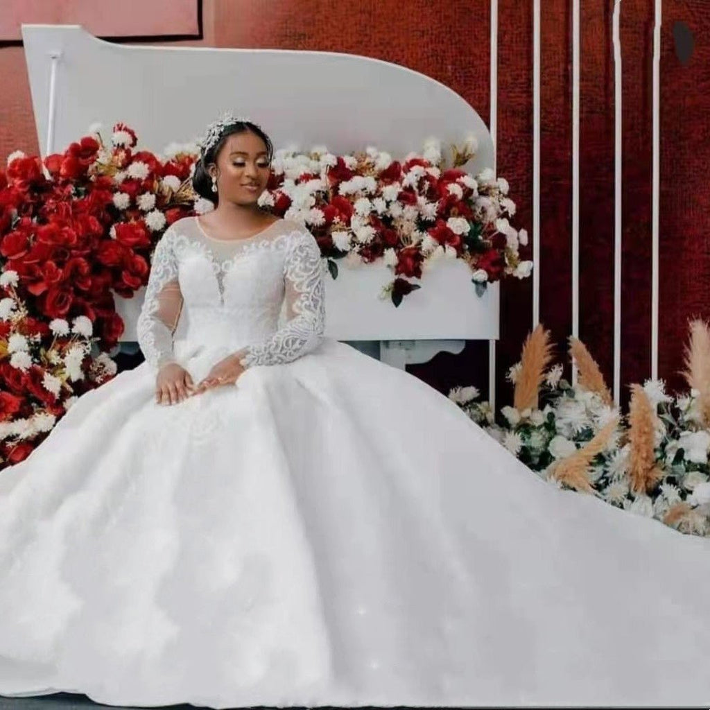 Ball Gown Wedding Dress Long Sleeves Bridal Gown - RICALOUX