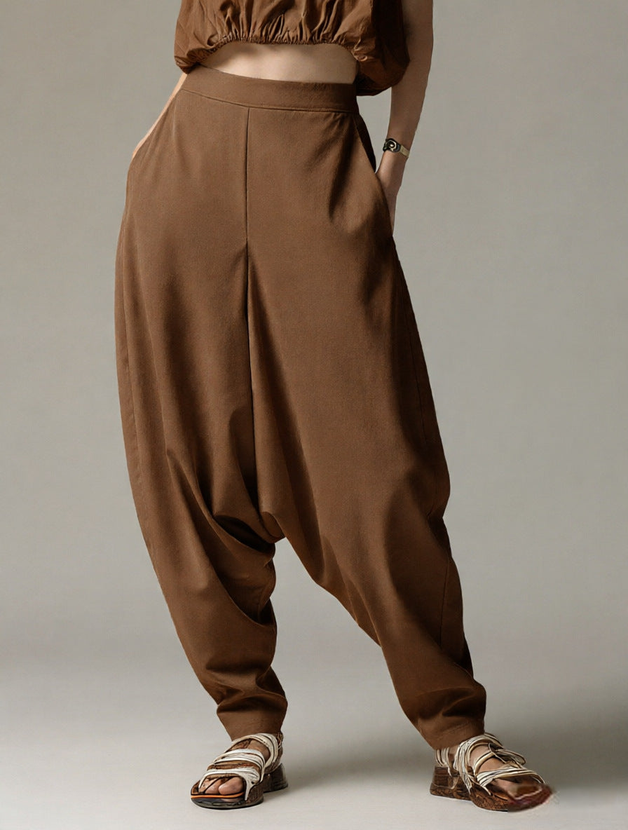 High-waisted Wide-leg Relaxed-fit Casual Trousers – Premium 0 | RICALOUX