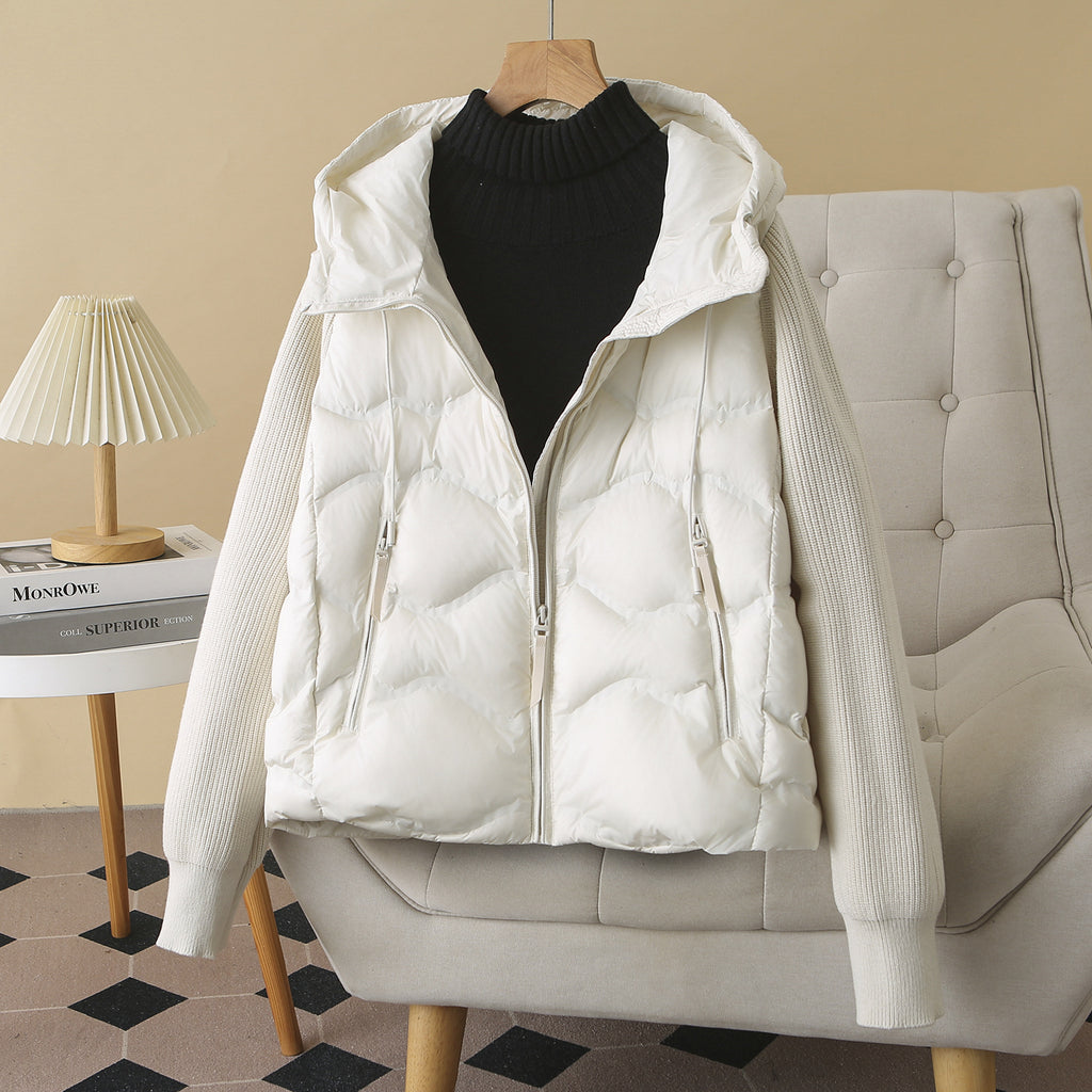 Plus-size Short Down Jacket With Patchwork Sleeves – Premium 0 | RICALOUX