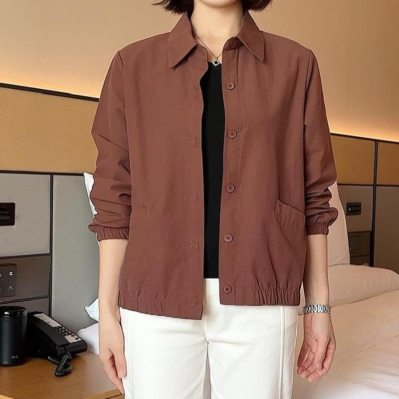 Womens Versatile Casual Loose-fitting Cropped Jacket by Ricaloux