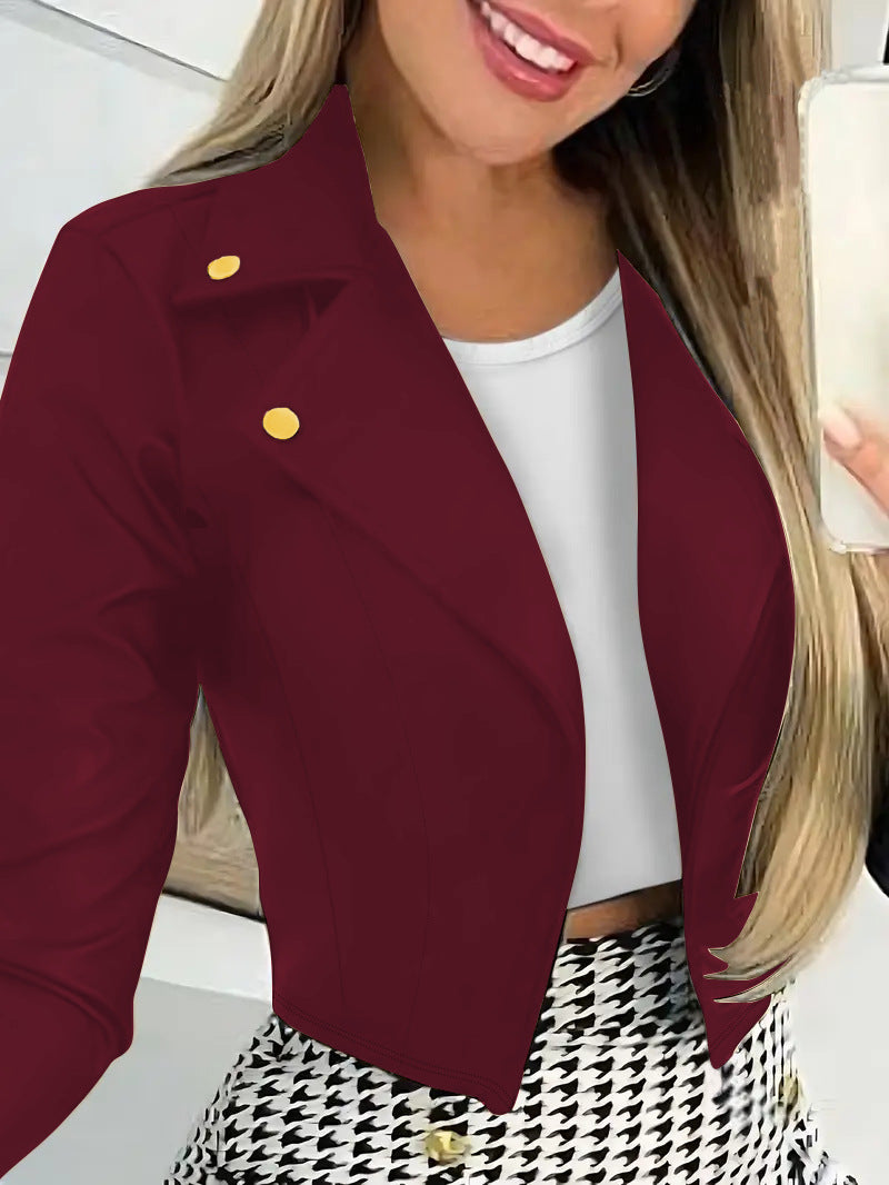 Tailored Lapel Button-down Short Coat by Ricaloux
