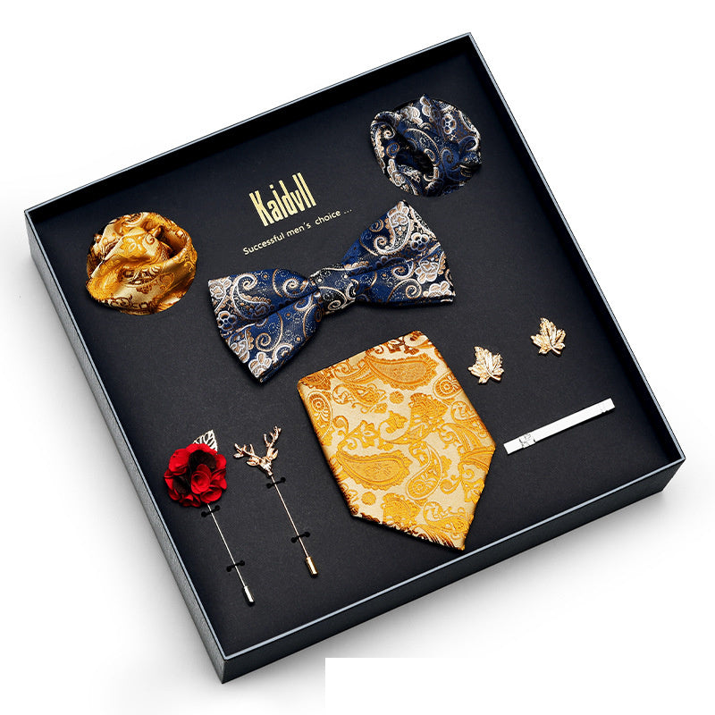 Eight Piece Tie Square Bow Tie Brooch by Ricaloux