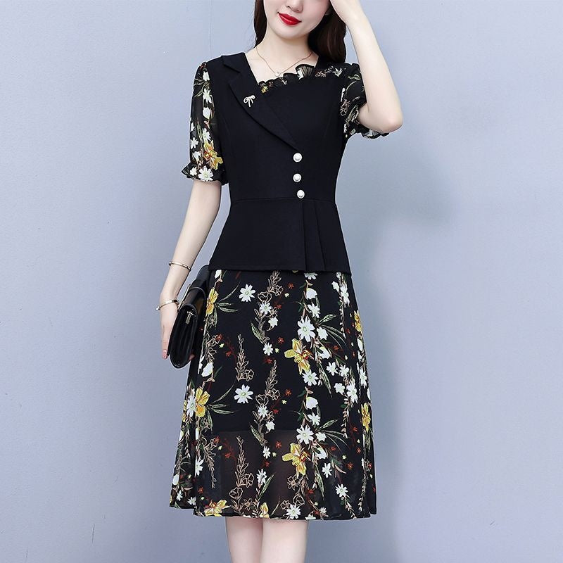 Fashionable Floral Printed Silk Dress For Women – Premium 0 | RICALOUX