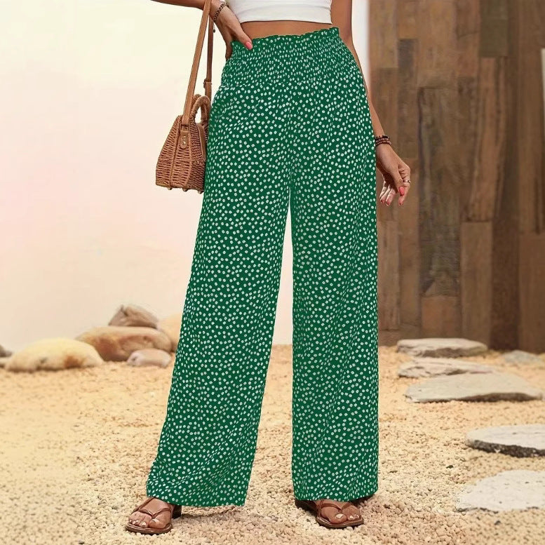 Casual Printed High-Waisted Slimming Straight-Leg Pants – Premium 0 | RICALOUX