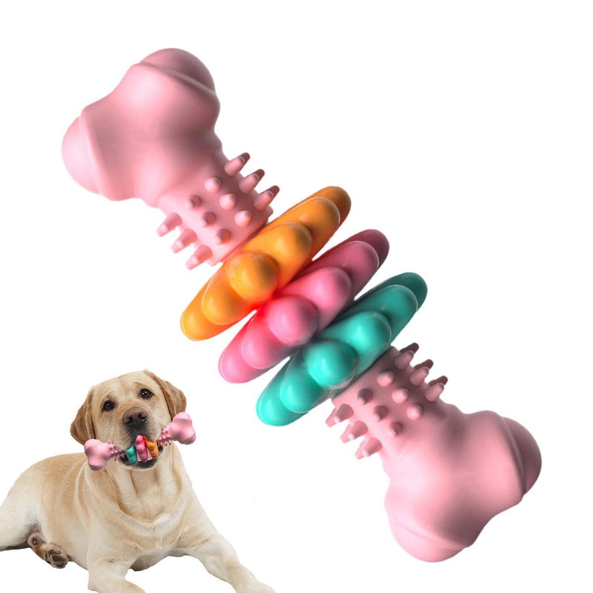 Dog Chew Toy Dog Bone Type Dogs Teeth Cleaning Toys Indestructible TPR Bone Chewing Bite Resistant Teething Toys Pet Products by Ricaloux