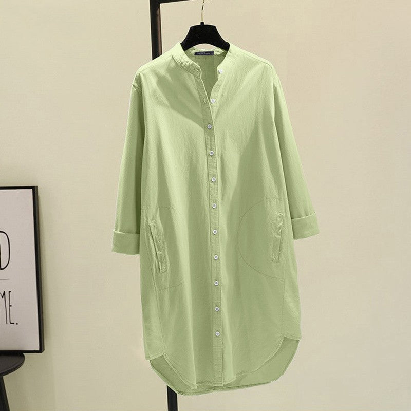 Korean-style Loose-fitting Mid-length Womens Shirt by Ricaloux