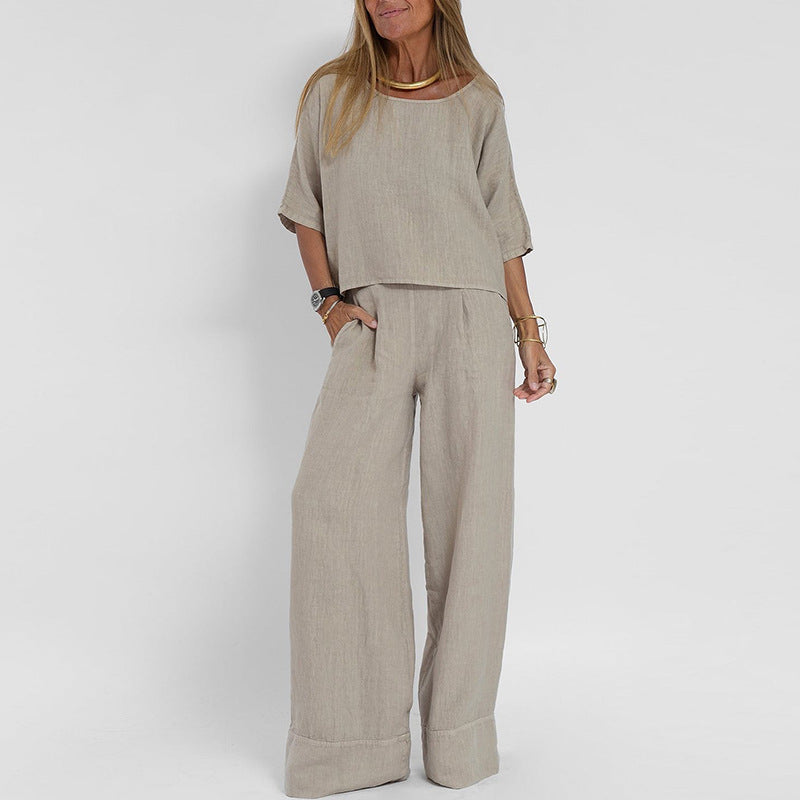 Casual Chic Pocketed Pants Womens Beach Set by Ricaloux