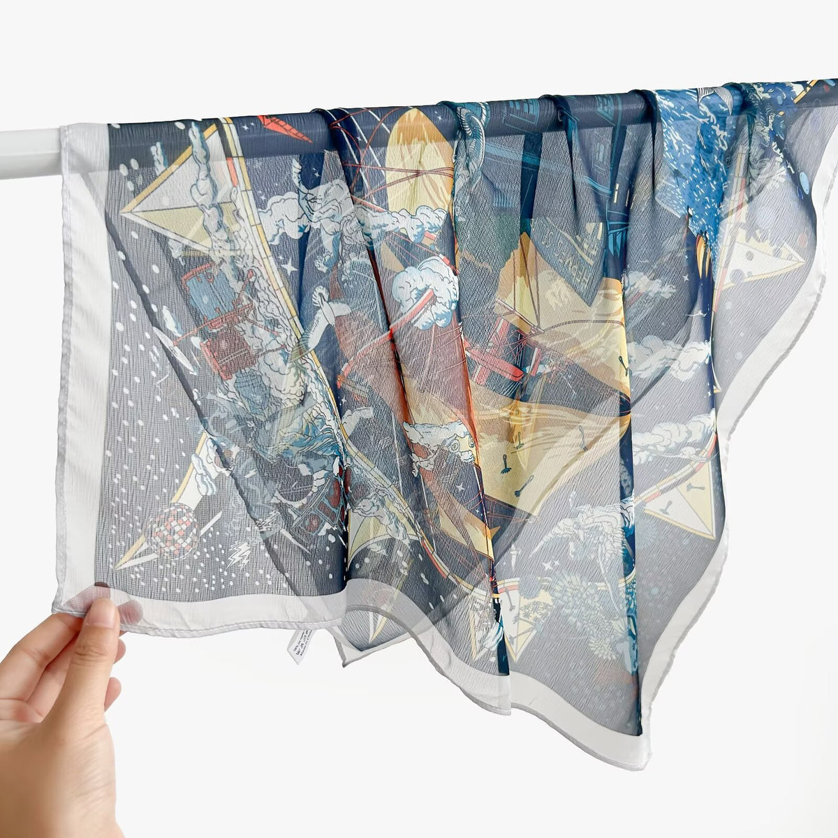 New Breathable Versatile Silk Chiffon Scarf For Women, Also Usable As A Shawl by Ricaloux