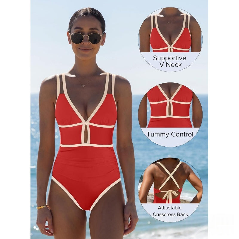 Color Block Sexy Flattering Swimsuit For Women – Premium 0 | RICALOUX