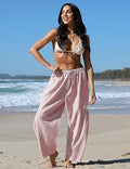 Drawstring Patch Pocket With Fabric Label Relaxed-fit Harem Wide-leg Trousers – Premium 0 | RICALOUX