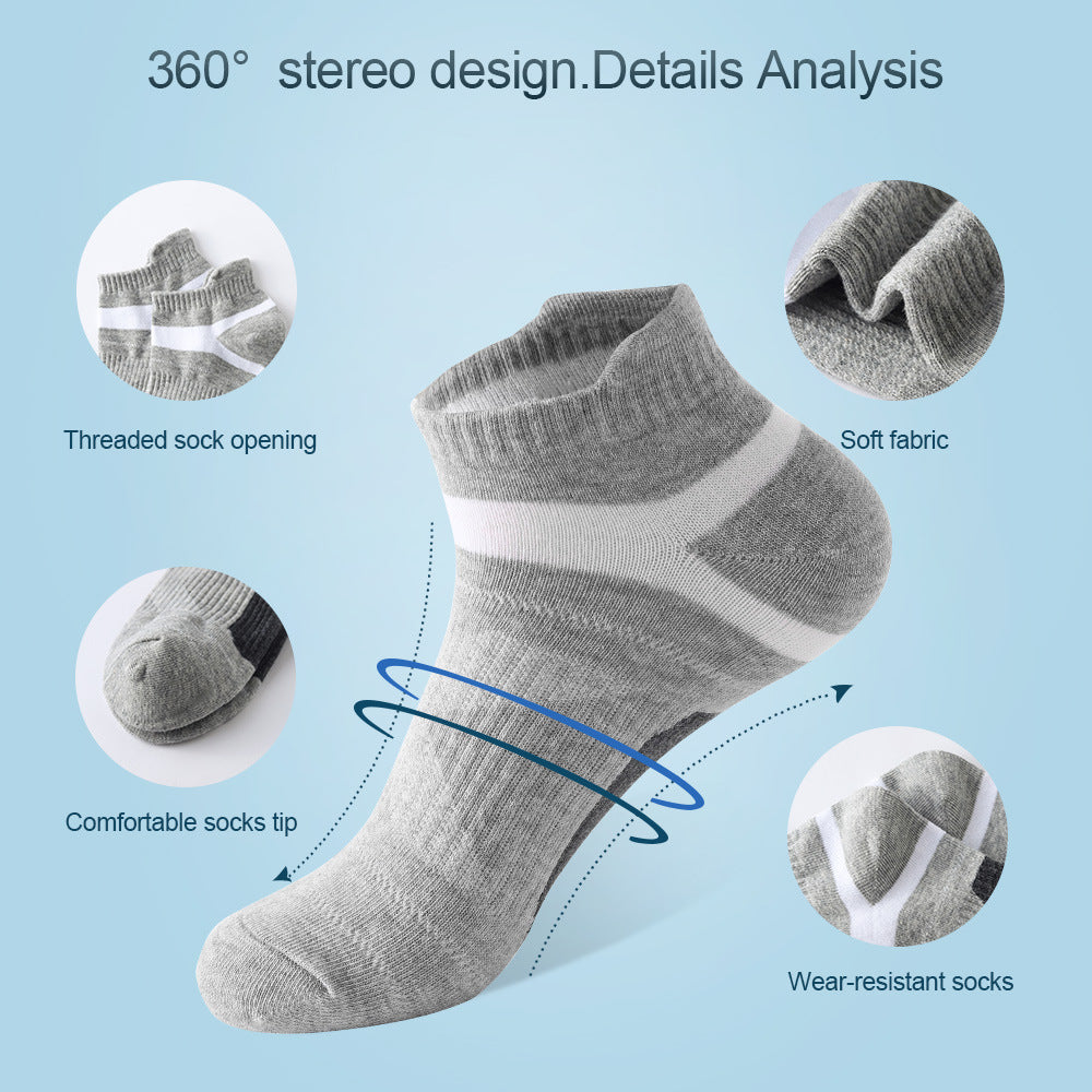 Short Cotton Socks Sweat-absorbent And Odor-resistant Mens Running Sport Socks – Premium 0 | RICALOUX