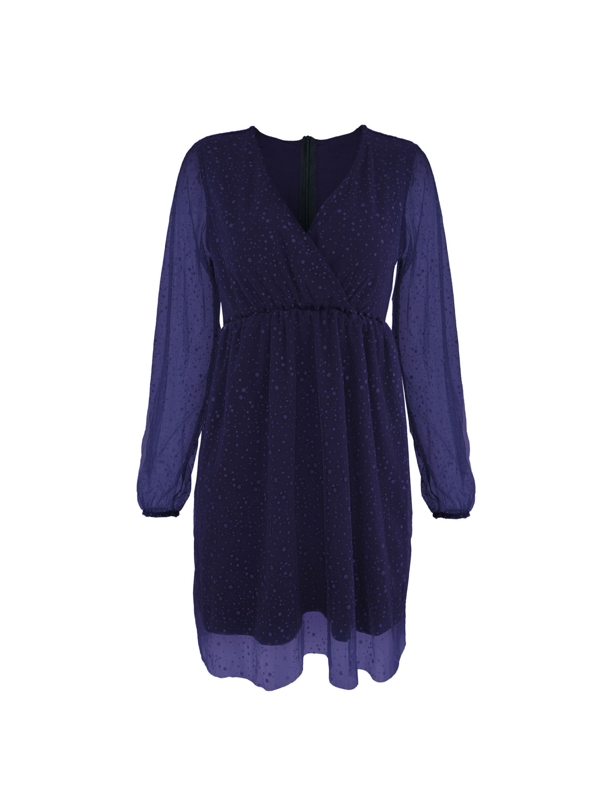 Women's Glitter Mesh Long Sleeve Mini Dress V Neck Wrap Waist Party Cocktail Dress – Premium 4 | RICALOUX