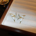 Fashion Jewelry Rhinestone Dripped Butterflies Stud Earrings Sweet Everyday Versatile Jewelry For Women by Ricaloux