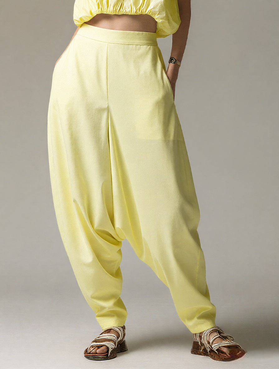 High-waisted Wide-leg Relaxed-fit Casual Trousers – Premium 0 | RICALOUX