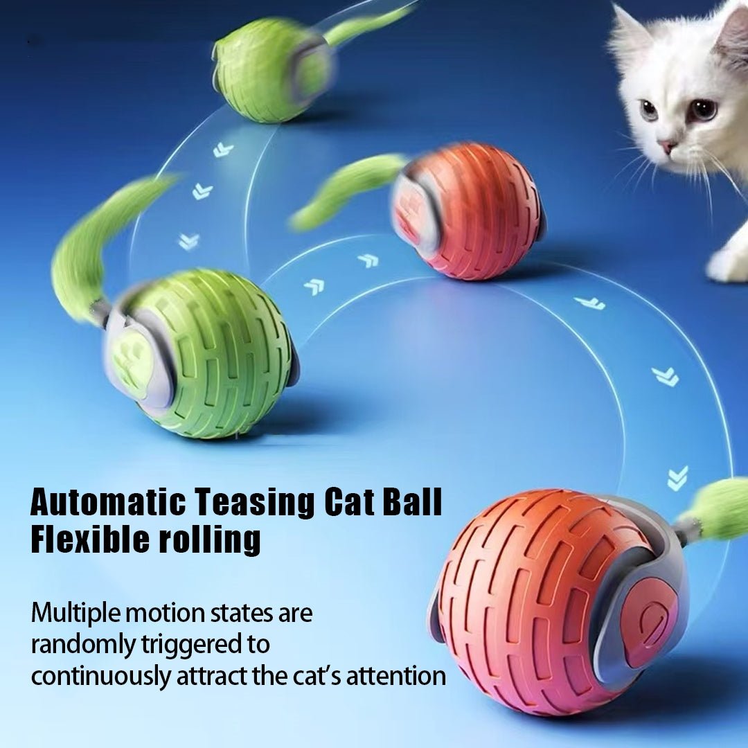 New Interactive Cat Toys Ball Auto Electric Rolling Ball Toys For Cat Kitty Pets Smart Automatic Teaser USB Rechargeable Cat Toy Pet Products - RICALOUX