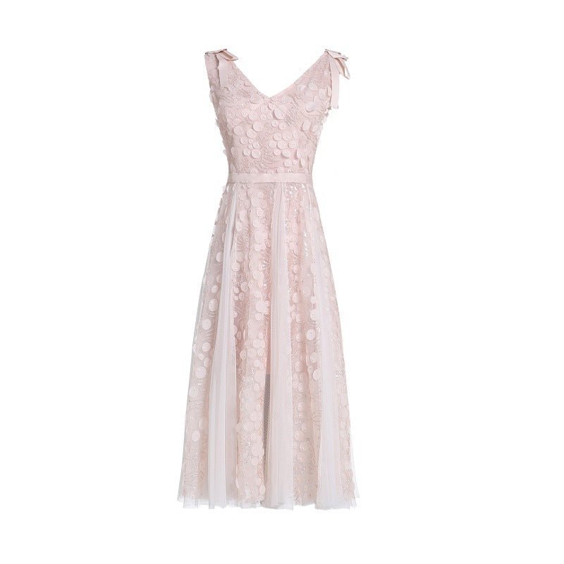 Deep V Suspender Bud Dress Design Sense - RICALOUX