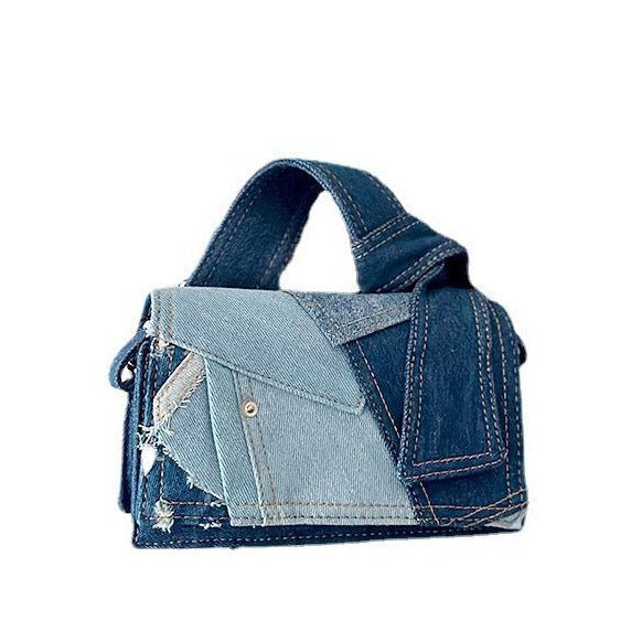 Denim Stitching Crossbody Bag Girls - RICALOUX