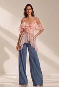 Ruffled Off Shoulder Chiffon Blouse With Asymmetric Hem – Premium 4 | RICALOUX