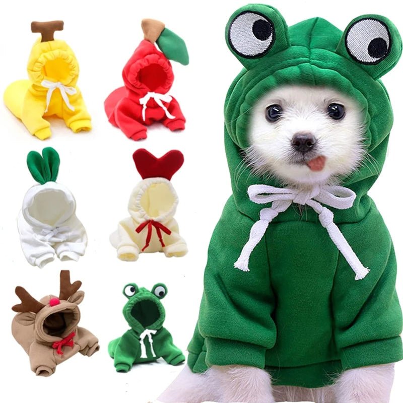 Cute Fruit Dog Clothes For Small Dogs Hoodies Winter Warm Fleece Pet Clothing Puppy Cat Costume Coat For French Chihuahua Outfit - RICALOUX