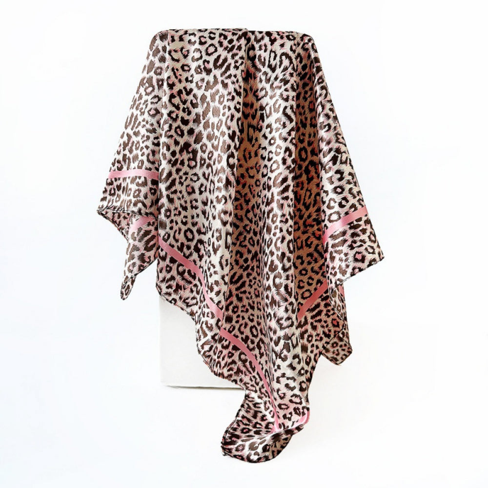Women's Classic Leopard Print Silk Scarf - Stylish And Fashionable, Suitable For Outdoor Outfits And Versatile As A Shawl. – Premium 4 | RICALOUX