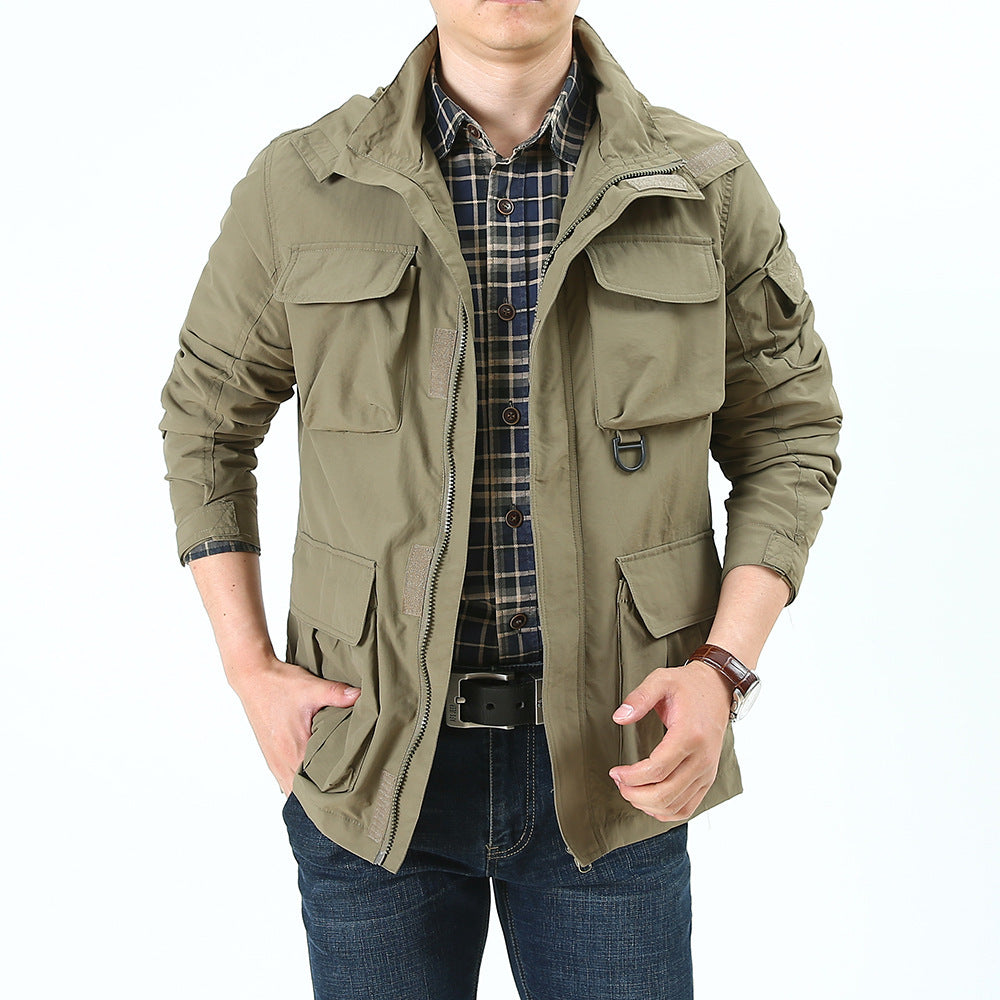 Casual Versatile Windbreaker Outdoor Hiking And Sports Hooded Loose-fit Jacket by Ricaloux