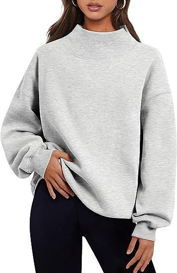 Casual Style Fleece Shirt Thick Half Turtleneck Loose Women's Sweater - RICALOUX