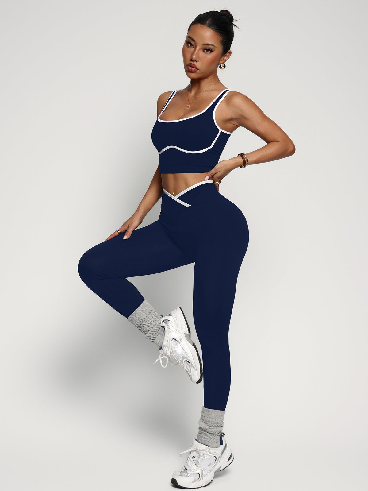 Women's Workout Outfit Set Including Sports Bra Tank Top & High Waist Butt Lifting Yoga Pants – Premium 4 | RICALOUX