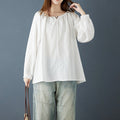 Plus-size Loose-fit Womens Blouse With Ruffled Lace Trim – Premium 0 | RICALOUX