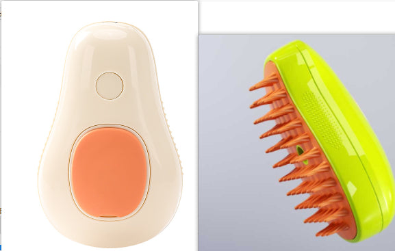 Steamy Cat Brush Cat Dog Grooming Comb Electric Self Cleaning Steam Cat Brush For Massage Avocado Shape Pet Spray Cat Grooming by Ricaloux