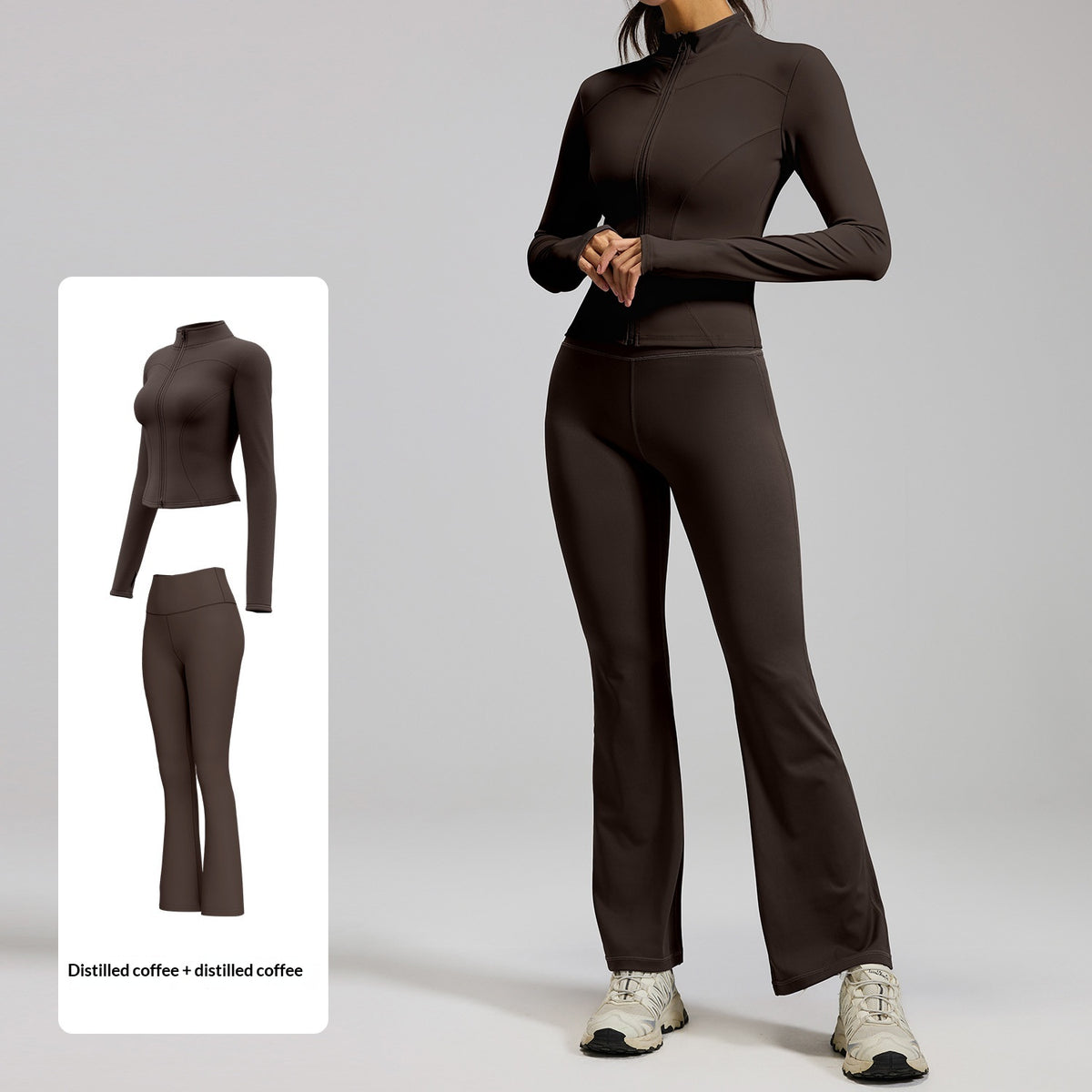 High-waisted Yoga Pants Wide-leg Tapered Workout Jogger Set – Premium 0 | RICALOUX