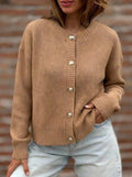 Womens Button-front Cardigan Long-sleeve Sweater – Premium 0 | RICALOUX