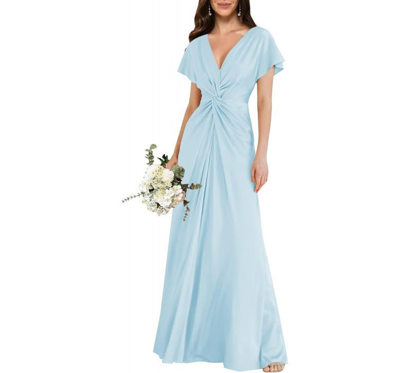 Chiffon Short-sleeve A-line Dress For Women by Ricaloux