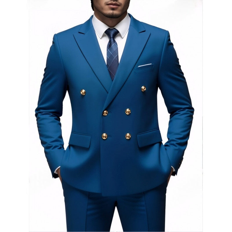 Mens Double-Breasted Fashionable Casual Blazer – Premium 0 | RICALOUX