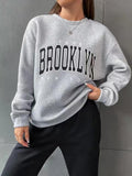 Women's Sweater Suit Hoodie Two-piece Pullover Letter Print 1898 New York Brooklyn - RICALOUX